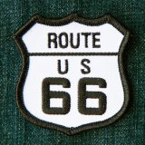 ワッペン ルート66 ブラック・ホワイト/Patch Route 66