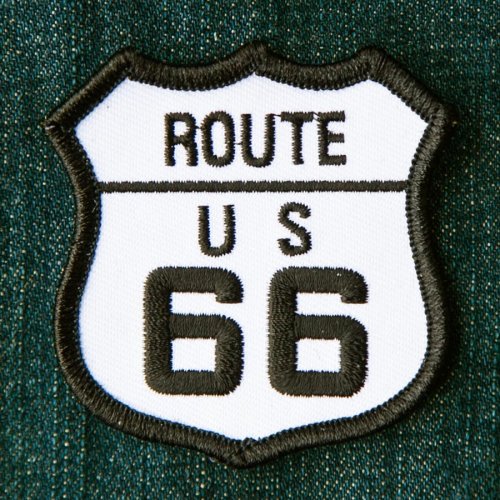 画像クリックで大きく確認できます　Click↓1: ワッペン ルート66 ブラック・ホワイト/Patch Route 66
