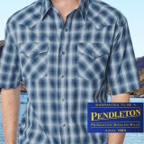 ペンドルトン 半袖 ウエスタン シャツ ブルー・ホワイトS/Pendleton Shortsleeve Western Shirt