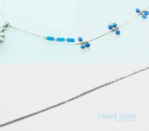画像クリックで大きく確認できます　Click↓3: リキッド シルバー・スターリングシルバー ネックレス/Liquid Silver Necklace