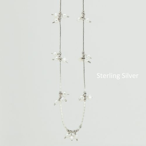 画像クリックで大きく確認できます　Click↓2: リキッド シルバー・スターリングシルバー ネックレス/Liquid Silver Necklace