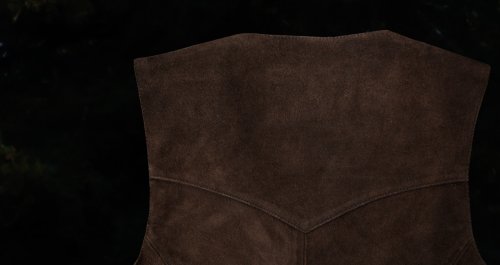 画像クリックで大きく確認できます　Click↓3: スカリー スナップフロント カーフスエード ベスト（ブラウン）/Scully Calf Suede Leather Vest(Brown)