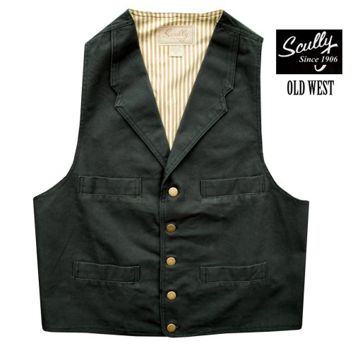 画像クリックで大きく確認できます　Click↓1: スカリー キャンバス ベスト（ブラック）/Scully Canvas Vest (Black)