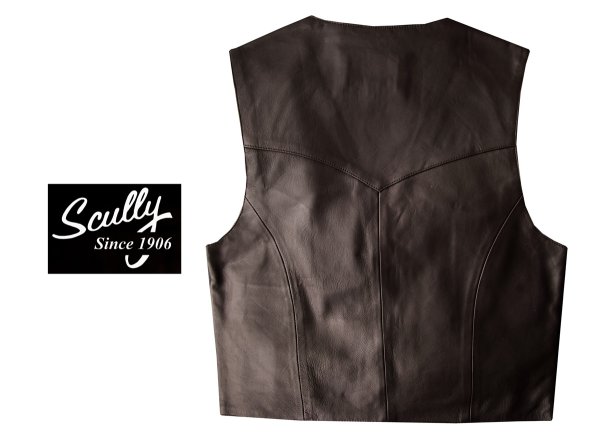 画像4: スカリー スナップフロント ラムレザー ベスト（ブラウン）/Scully Lamb Leather Vest(Brown)