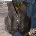 スカリー スナップフロント ラムレザー ベスト（ブラウン）/Scully Lamb Leather Vest(Brown)