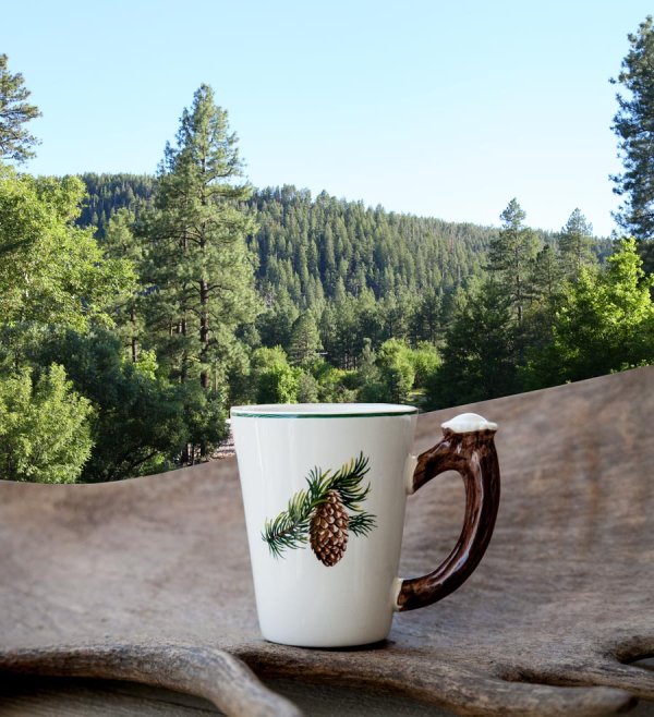 画像2: 鹿の角 エルク&パインコーン マグカップ（2個セット）/Elk&Pinecone Mug Cup(Set of Two)