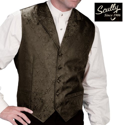 画像クリックで大きく確認できます　Click↓1: スカリー オールドウエスト ペイズリー ベスト（ブラウン）/Scully Old West Paisley Vest(Brown)