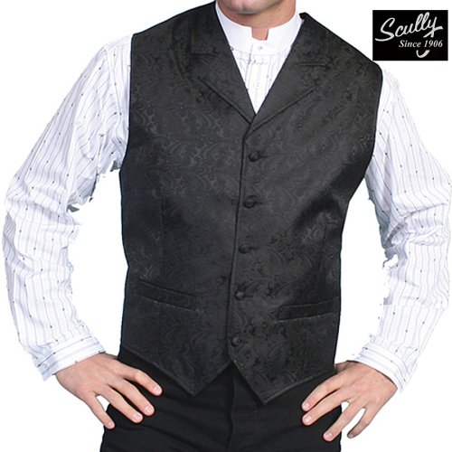 画像クリックで大きく確認できます　Click↓2: スカリー オールドウエスト ペイズリー ベスト（ブラック）/Scully Old West Paisley Vest(Black)