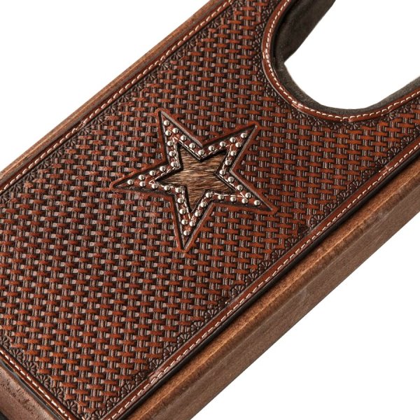 画像2: レザー ブーツジャック スター・ブラウン（ブーツ・靴を脱ぐ便利道具）/Genuine Leather Topped Boot Jack Star Brown