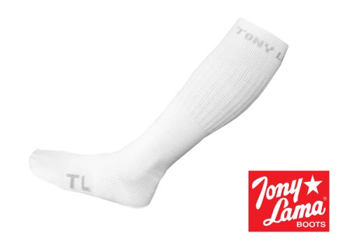 画像クリックで大きく確認できます　Click↓2: トニーラマ アメリカ製 ウエスタンブーツ用 ソックス（ホワイト）/Tony Lama Western Boot Socks(White)