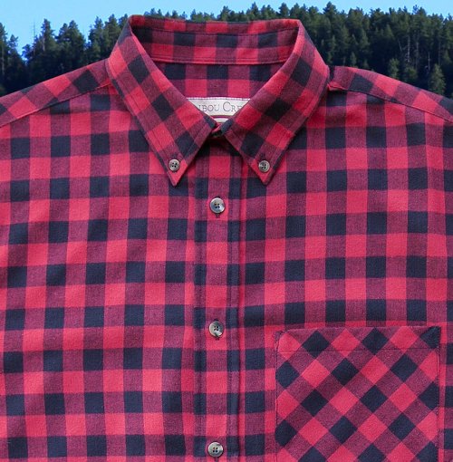 画像クリックで大きく確認できます　Click↓2: フランネルシャツ（レッド バッファロープラッド・長袖）M/Flannel Shirt(Red Buffalo Plaid)