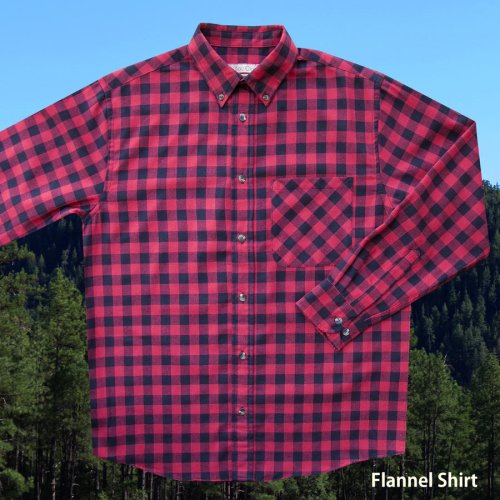 画像クリックで大きく確認できます　Click↓1: フランネルシャツ（レッド バッファロープラッド・長袖）M/Flannel Shirt(Red Buffalo Plaid)