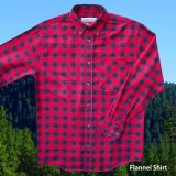 フランネルシャツ（レッドプラッド・長袖）M/Flannel Shirt(Red Plaid)