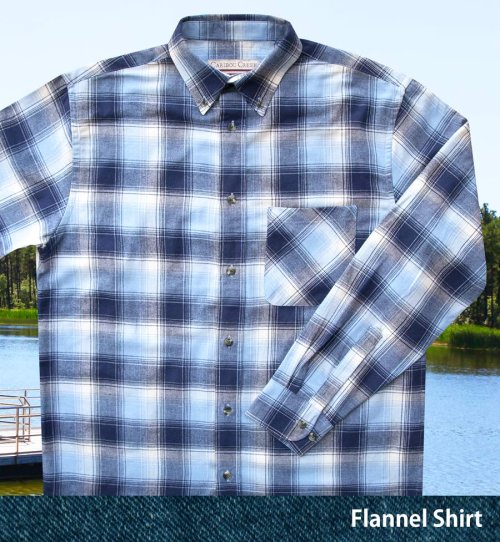 画像クリックで大きく確認できます　Click↓1: フランネルシャツ（ネイビープラッド・長袖）M/Flannel Shirt(Nautical Navy Plaid)