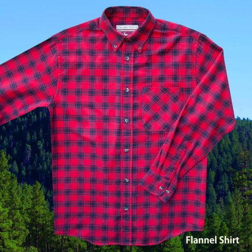 画像クリックで大きく確認できます　Click↓1: フランネルシャツ（レッドプラッド・長袖）M/Flannel Shirt(Red Plaid)