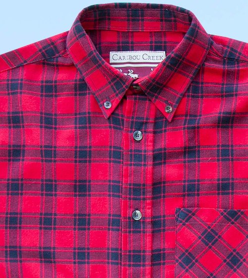 画像クリックで大きく確認できます　Click↓2: フランネルシャツ（レッドプラッド・長袖）M/Flannel Shirt(Red Plaid)