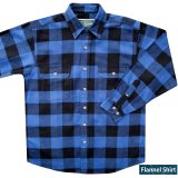 フランネル シャツ（ブルー・ブラック 長袖）M（身幅60cm）/Field & Stream Heavyweight Flannel Shirt