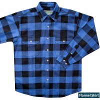 フランネル シャツ（ブルー・ブラック 長袖）M（身幅60cm）/Field & Stream Heavyweight Flannel Shirt