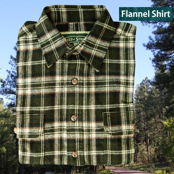 画像6: フランネル シャツ(ブルー・ホワイト・グリーン 長袖)M(身幅60cm)/Field & Stream Heavyweight Flannel Shirt