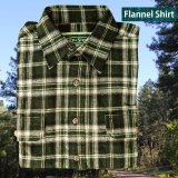 フランネル シャツ（フォレストグリーン・タン 長袖）M（身幅60cm）XL（身幅66cm）/Field & Stream Heavyweight Flannel Shirt