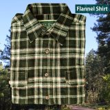 フランネル シャツ（フォレストグリーン・タン 長袖）M（身幅60cm）XL（身幅66cm）/Field & Stream Heavyweight Flannel Shirt 