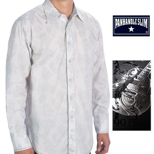 画像クリックで大きく確認できます　Click↓1: パンハンドルスリム リバースプリント ウエスタンシャツ ホワイト（長袖）/Panhandle Slim Long Sleeve Western Shirt