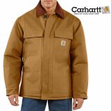 カーハート ダック トラディショナルコート アークティック キルト ラインド（カーハートブラウン）/Carhartt Duck Traditional Coat Arctic Quilt Lined(Brown)