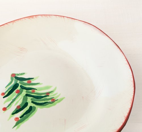 画像クリックで大きく確認できます　Click↓2: ハンドメイド ツリー パーティー プレート（大皿）/Hand Made Tree Large Oval Platter