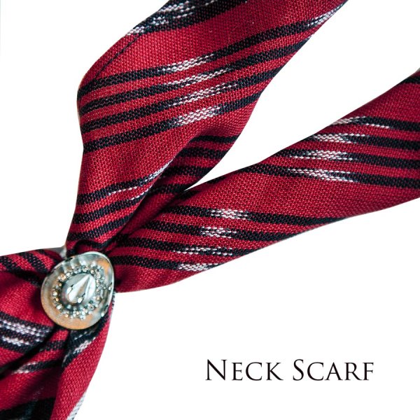 画像1: アメリカンカウボーイタイ ウエスタン ネックスカーフ（レッド・ブラック・ホワイト）/Cowboy Tie/Western Neck Scarf(Red/Black/White)