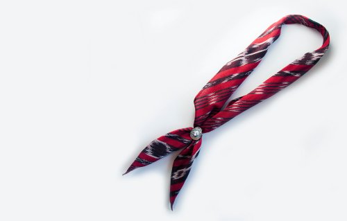 画像クリックで大きく確認できます　Click↓3: アメリカンカウボーイタイ ウエスタン ネックスカーフ（レッド・ブラック・ホワイト）/Cowboy Tie/Western Neck Scarf(Red/Black/White)