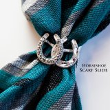 スカーフ スライド スカーフ留め ネックスカーフ用（蹄鉄 ホースシュー・シルバー）/Horseshoe Scarf Slide(Silver)