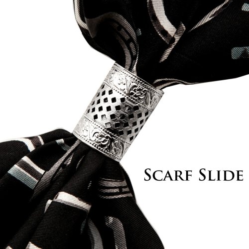 画像クリックで大きく確認できます　Click↓1: スカーフ スライド スカーフ留め ウエスタン 大判スカーフ ワイルドラグ用（フィリグリー・シルバー）/Scarf Slide Filigree(Silver)