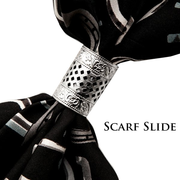 画像1: スカーフ スライド スカーフ留め ウエスタン 大判スカーフ ワイルドラグ用（フィリグリー・シルバー）/Scarf Slide Filigree(Silver)
