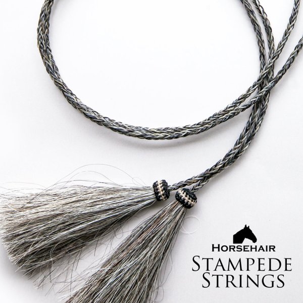画像1: ホースヘアー 馬毛 スタンピード ストリングス グレー（ハット用あごひも）/Horse Hair Stampede Strings