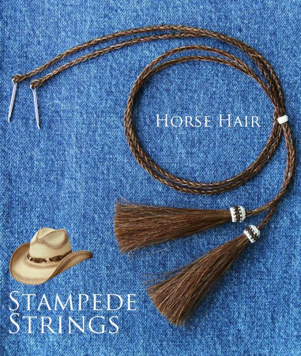 画像2: アメリカン ウエスタン ホースヘアー 馬毛 スタンピード ストリングス ブラウン（ハット用あごひも）/Horse Hair Stampede Strings