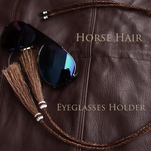 画像クリックで大きく確認できます　Click↓1: メガネ用 サングラス用 ストラップ ホルダー 馬の毛 ホースヘアー タッセル付（ブラウン）/Eyeglass Holder w/Tassels Horse Hair(Brown)