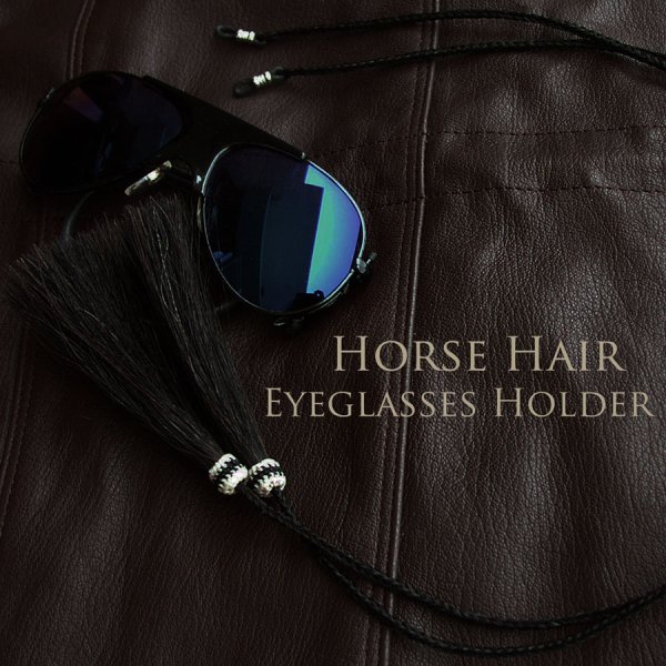 画像3: メガネ用 サングラス用 ストラップ ホルダー 馬の毛 ホースヘアー タッセル付（ブラック）/Eyeglass Holder w/Tassels Horse Hair(Black)