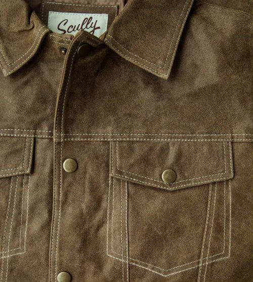 画像クリックで大きく確認できます　Click↓2: スカリー レザー ジージャンスタイル ジャケット（ブラウン）/Scully Leather Jean Jacket(Brown)