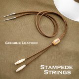 ハット用 あご紐 レザー製 スタンピード ストリングス （ナチュラル）/Leather Stampede Strings(Natural)