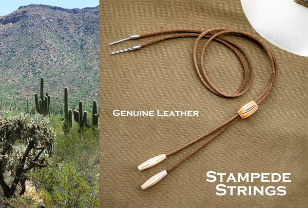 画像2: ハット用 あご紐 レザー製 スタンピード ストリングス （ナチュラル）/Leather Stampede Strings(Natural)