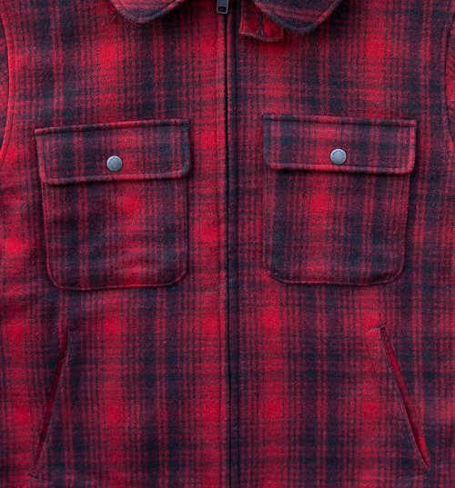 画像クリックで大きく確認できます　Click↓1: ウールリッチ ウール ジャケット（レッドxブラック）/Woolrich Wool Jacket(Red/Black)
