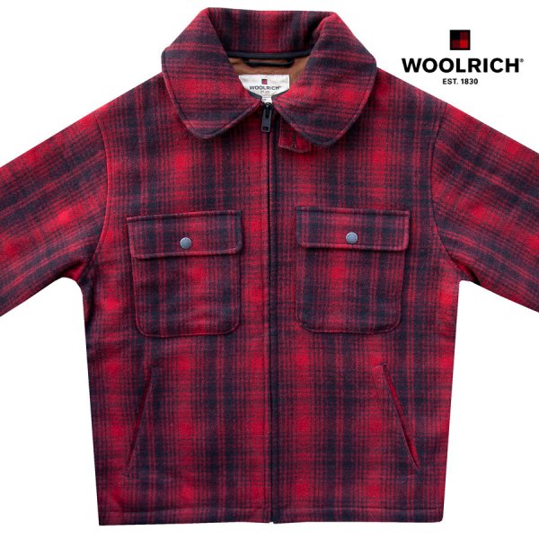 画像1: ウールリッチ ウール ジャケット（レッドxブラック）/Woolrich Wool Jacket(Red/Black)