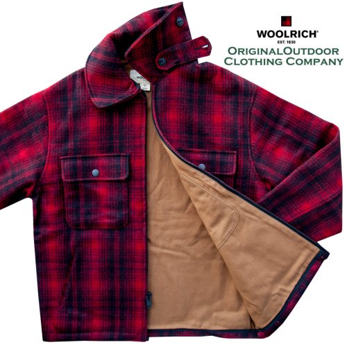 画像クリックで大きく確認できます　Click↓2: ウールリッチ ウール ジャケット（レッドxブラック）/Woolrich Wool Jacket(Red/Black)