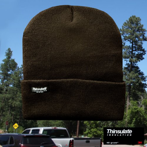 画像クリックで大きく確認できます　Click↓1: シンサレート ニットキャップ・ニット帽（オリーブ）/ThinsulateTM Lined Knit Cap(Olive)