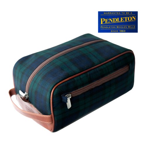 画像クリックで大きく確認できます　Click↓1: ペンドルトン トラベル キット ケース（ブラックウォッチタータン）/Pendleton Shaving Kit Bag