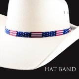 アメリカンフラッグ ビーズ ハット バンド（レッド・ホワイト・ブルー）/Hat Band