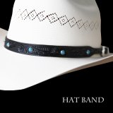 レザー ハット バンド（クラフトブラック・ターコイズ）/Leather Hat Band(Black/Turquoise)