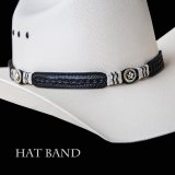 レザー ハット バンド スター＆ローハイド（ブラック）/Leather Hat Band(Black)