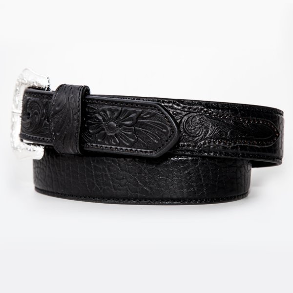 画像1: ノコナ ブラック ベーシックスタイル ウエスタン ベルト /Nocona Western Leather Belt(Black)