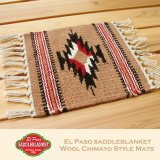 エルパソサドルブランケット サウスウエスト チマヨデザイン ラグマット（約27cmx26cm）/El Paso Saddleblanket Wool Chimayo Style Mats